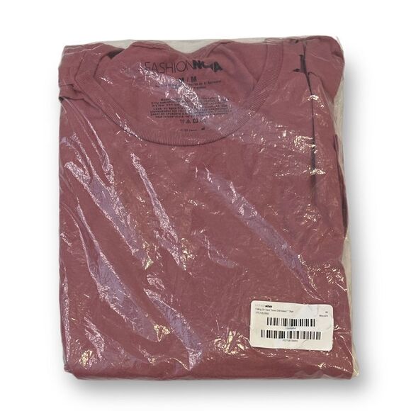 Fashion Nova Mauve Falling On Hard Times Distressed T Shirt Size Medium - Picture 8 of 8